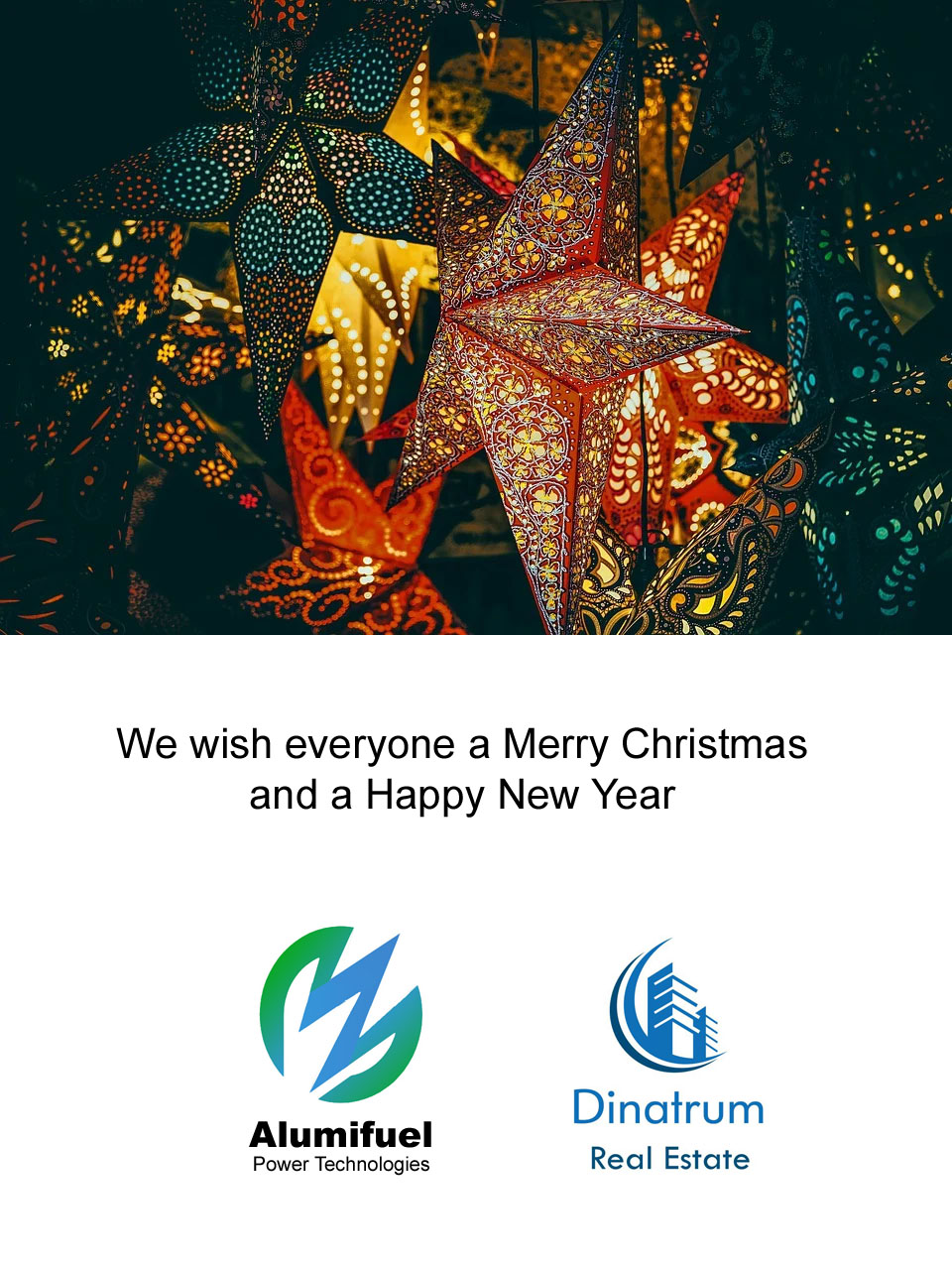 Dinatrum and Alumifuel wish everyone a Merry Christmas and a Happy New Year!